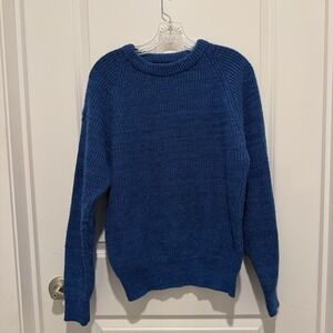 Vtg Expressions Limited Editions Blue Long Sleeve Crew Neck Sweater Med